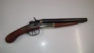 Wells Fargo Replica Shotgun. Brass Finish Action