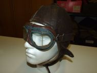 Early Leather Flying Helmet & Goggles